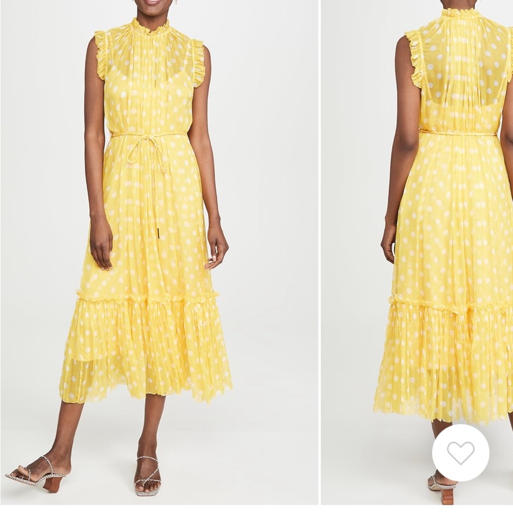 ZIMMERMANN Brightside Frill Polka Dot Midi Dress